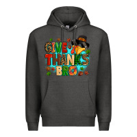 Charcoal Heather give thanks bro Premium Hoodie - MaliasSmallBusiness