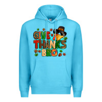 Ocean Blue give thanks bro Premium Hoodie - MaliasSmallBusiness