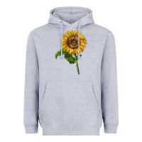 Heather Grey mammoth sunflower Heavyweight Hoodie - LillyAllenDesigns