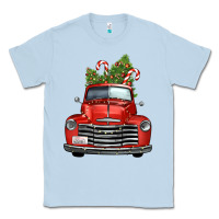 Dusty Blue christmas trees truck Classic Tee - FaDigitalArtStudio