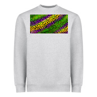 Heather Grey Mardi Gras Leopard Heavyweight Sweatshirt - RanaPortraitStore