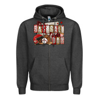 Charcoal Heather it's a baseball kinda day Zipper Hoodie - Jasminsmagicworld