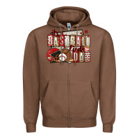 Chestnut it's a baseball kinda day Zipper Hoodie - Jasminsmagicworld