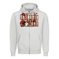 Dove Grey it's a baseball kinda day Zipper Hoodie - Jasminsmagicworld