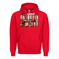 Red it's a baseball kinda day Zipper Hoodie - Jasminsmagicworld