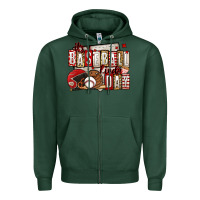 Sports Green it's a baseball kinda day Zipper Hoodie - Jasminsmagicworld