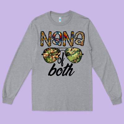 Nana Of Both Long Sleeve Tee Designed By Cowhidedigitalart