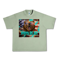 Oil Green papa bear american flag  tumbler Urban Heavy Tee - BarkalooDesign