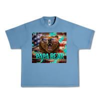 Pebble Blue papa bear american flag  tumbler Urban Heavy Tee - BarkalooDesign