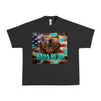 Pigment Black papa bear american flag  tumbler Urban Heavy Tee - BarkalooDesign