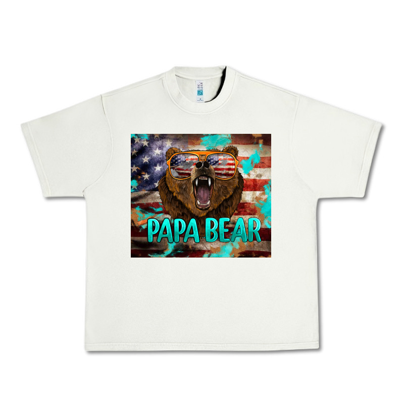 Papa Bear American Flag  Tumbler Urban Heavy Tee by BarkalooDesign | Teevron