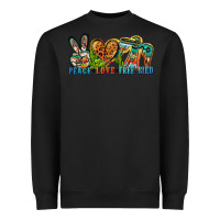 Black peace love free bird Heavyweight Sweatshirt - Zillion Design Studio