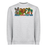 Heather Grey peace love free bird Heavyweight Sweatshirt - Zillion Design Studio