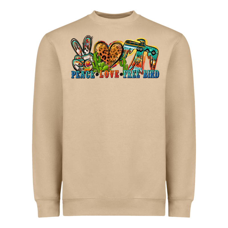 Peace Love Free Bird Heavyweight Sweatshirt by Zillion Design Studio | Teevron