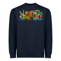 Navy peace love free bird Heavyweight Sweatshirt - Zillion Design Studio
