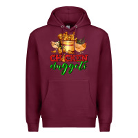 Burgundy chicken nuggets Premium Hoodie - AdoDesignShop