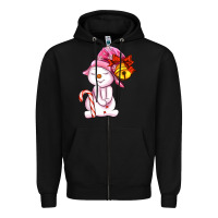 Black winter pink snowman Zipper Hoodie - AdoDesignShop