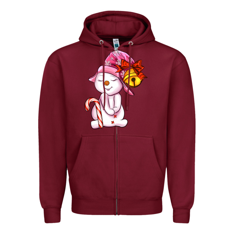 Winter Pink Snowman Zipper Hoodie by AdoDesignShop | Teevron