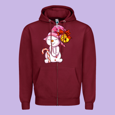 Winter Pink Snowman Zipper Hoodie Designed By Adodesignshop