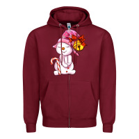 Burgundy winter pink snowman Zipper Hoodie - AdoDesignShop