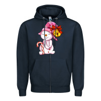 Navy winter pink snowman Zipper Hoodie - AdoDesignShop
