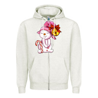 Oatmeal Heather winter pink snowman Zipper Hoodie - AdoDesignShop