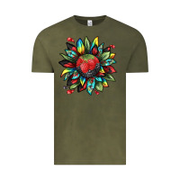 Vintage Olive berry sunflower Vintage Tee - texasbilliewilder