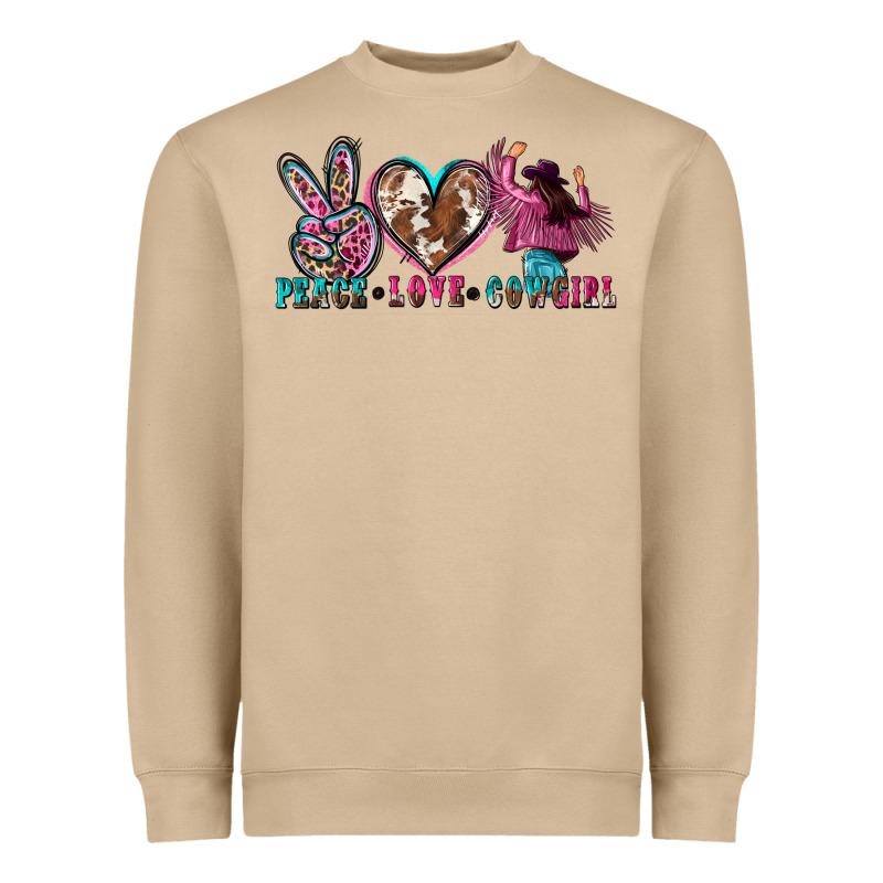 Peace Love Cowgirl Heavyweight Sweatshirt by Zillion Design Studio | Teevron
