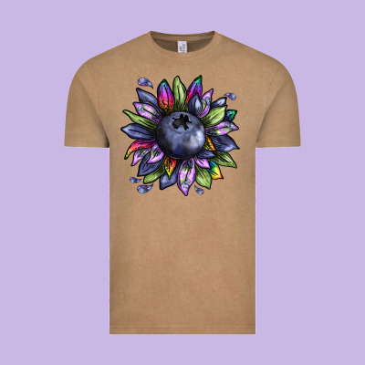 Blueberry Sunflower Vintage Tee Designed By Texasbilliewilder