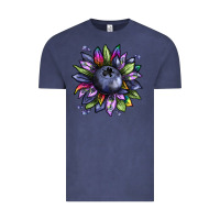 Vintage Denim blueberry sunflower Vintage Tee - texasbilliewilder