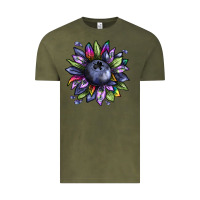 Vintage Olive blueberry sunflower Vintage Tee - texasbilliewilder