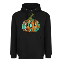Black western cowhide turquoise pumpkin Heavyweight Hoodie - Jasminsmagicworld