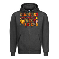 Charcoal Heather diamonds are a girl's best friend softball Zipper Hoodie - Jasminsmagicworld