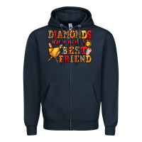 Navy diamonds are a girl's best friend softball Zipper Hoodie - Jasminsmagicworld