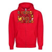 Red diamonds are a girl's best friend softball Zipper Hoodie - Jasminsmagicworld