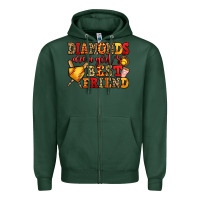 Sports Green diamonds are a girl's best friend softball Zipper Hoodie - Jasminsmagicworld