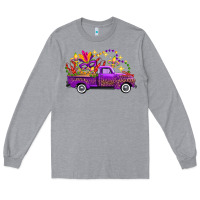 Heather Grey mardi gras truck Long Sleeve Tee - FaDigitalArtStudio
