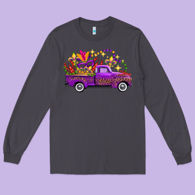 Mardi Gras Truck Long Sleeve Tee Designed By Fadigitalartstudio
