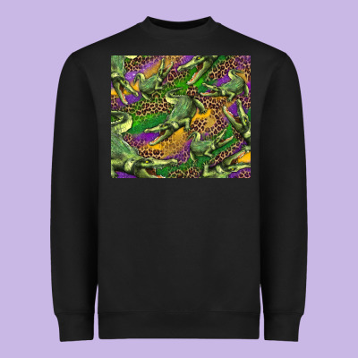 Heavyweight Sweatshirt mardi gras louisiana crocodile leopard