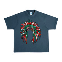 Midnight Navy mexican flag indian headdress Urban Heavy Tee - RanaPortraitStore