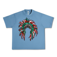 Pebble Blue mexican flag indian headdress Urban Heavy Tee - RanaPortraitStore