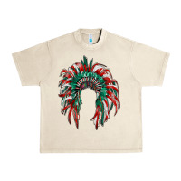 Sandshell mexican flag indian headdress Urban Heavy Tee - RanaPortraitStore