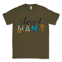 Army Green blessed mama Classic Tee - CowhideDigitalArt