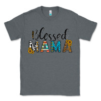 Charcoal Heather blessed mama Classic Tee - CowhideDigitalArt