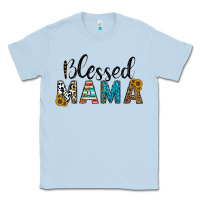 Dusty Blue blessed mama Classic Tee - CowhideDigitalArt