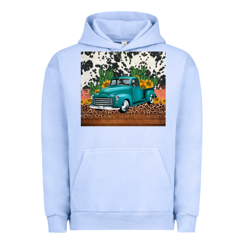 Western Farm Truck Cactus And Sunflowers Urban Hoodie by Jasminsmagicworld | Teevron