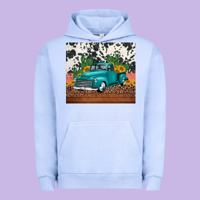 Western Farm Truck Cactus And Sunflowers Urban Hoodie Designed By Jasminsmagicworld