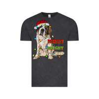 Vintage Black merry and bright saint bernard Vintage Tee - RanaPortraitStore