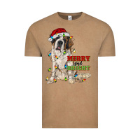 Vintage Coffee merry and bright saint bernard Vintage Tee - RanaPortraitStore