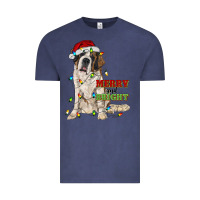 Vintage Denim merry and bright saint bernard Vintage Tee - RanaPortraitStore